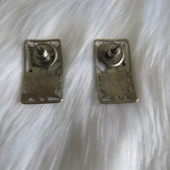 Silver Sunflower Pierced  Earrings - Picture 3 of 3